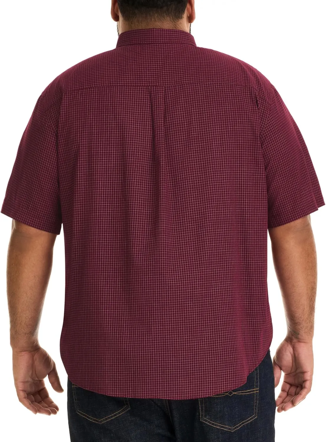 Van Heusen Men's Big and Tall Wrinkle Free Short Sleeve Button Down Check Shirt
