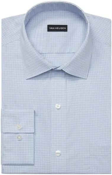 Van Heusen Men's Dress Shirt Regular Fit Ultra Wrinkle Free Flex Collar Stretch Check