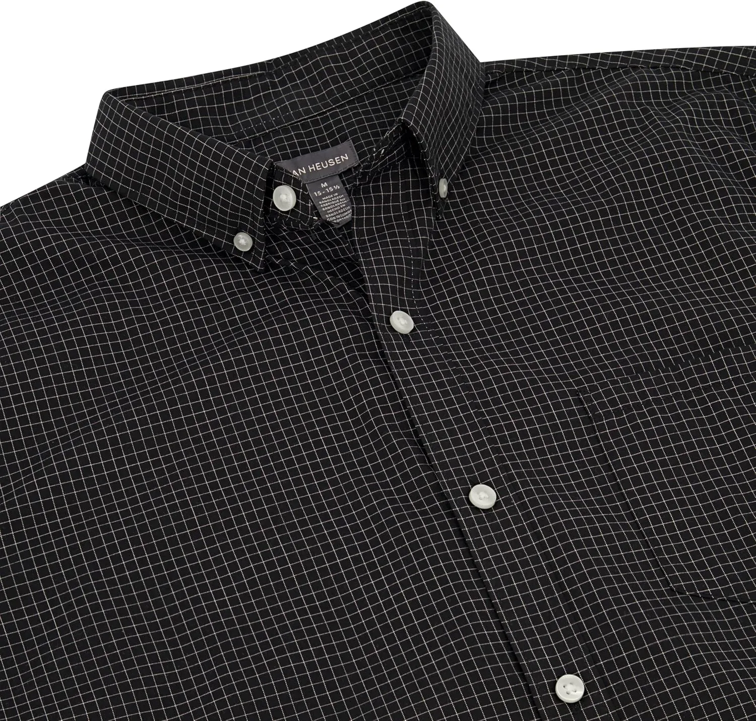 Van Heusen Men's Wrinkle Free Short Sleeve Button Down Check Shirt