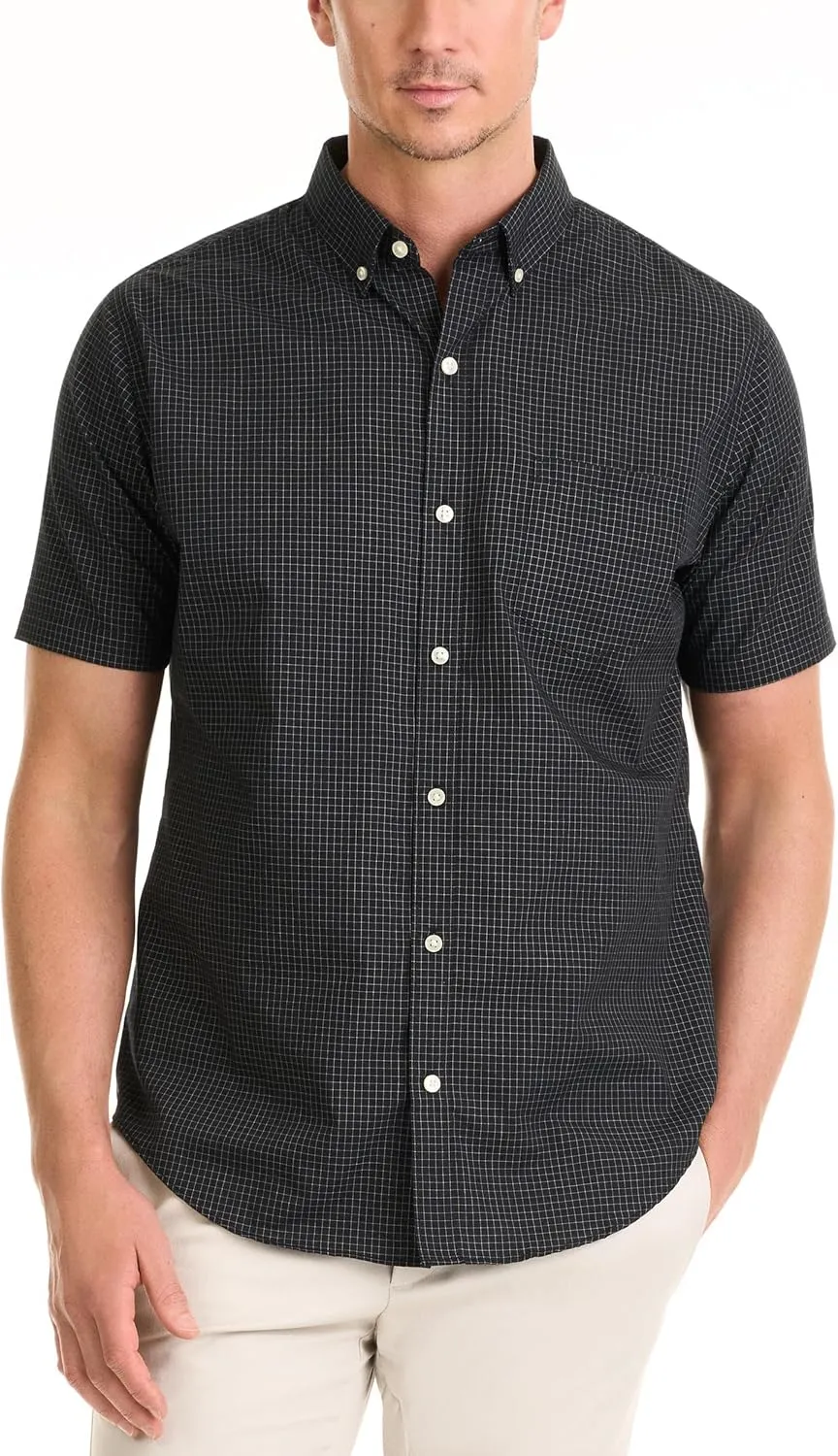 Van Heusen Men's Wrinkle Free Short Sleeve Button Down Check Shirt
