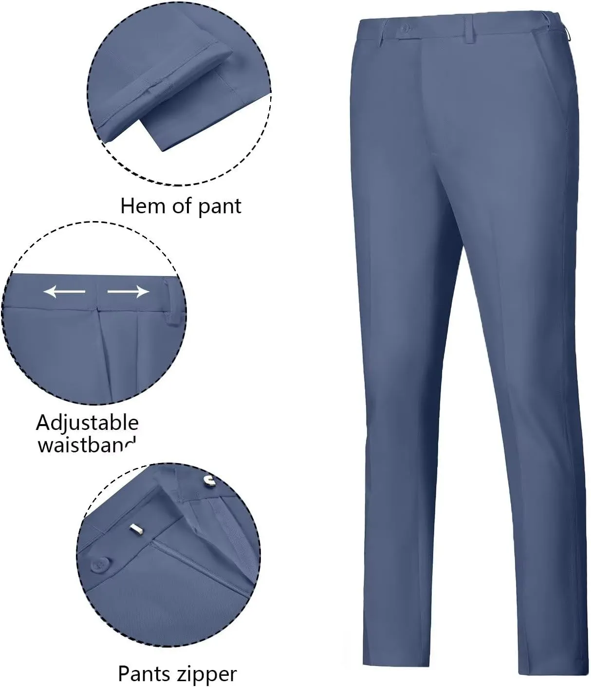 Wehilion Men's Suits 2 Pieces, Vest Pants Set for Men, V-Neck Slim Fit Casual Suit Waistcoat