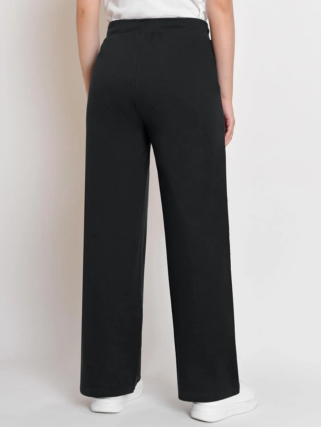 Weintee Women's Petite Wide Leg Sweatpants Cotton Pants with Pockets
