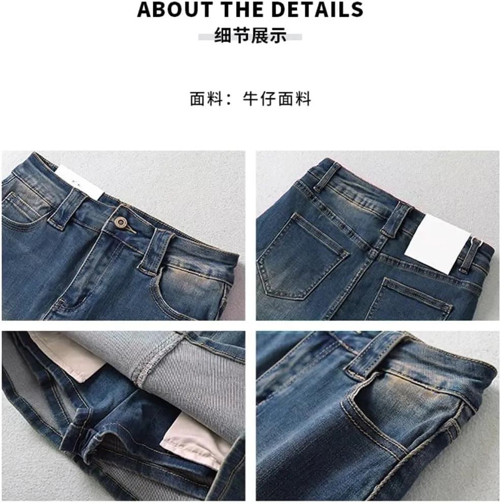 Women American High Waisted Slimming Denim Skirt Short Sweet Mini Skirts