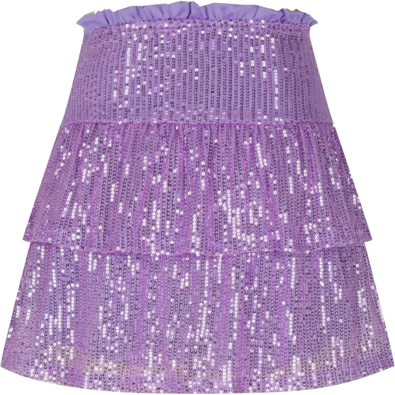 Women Sequin Skirt Sparkly Cute High Waist Ruffle Flowy Skirts Shiny Glitter Mini Short Skirts Night Out Club Party