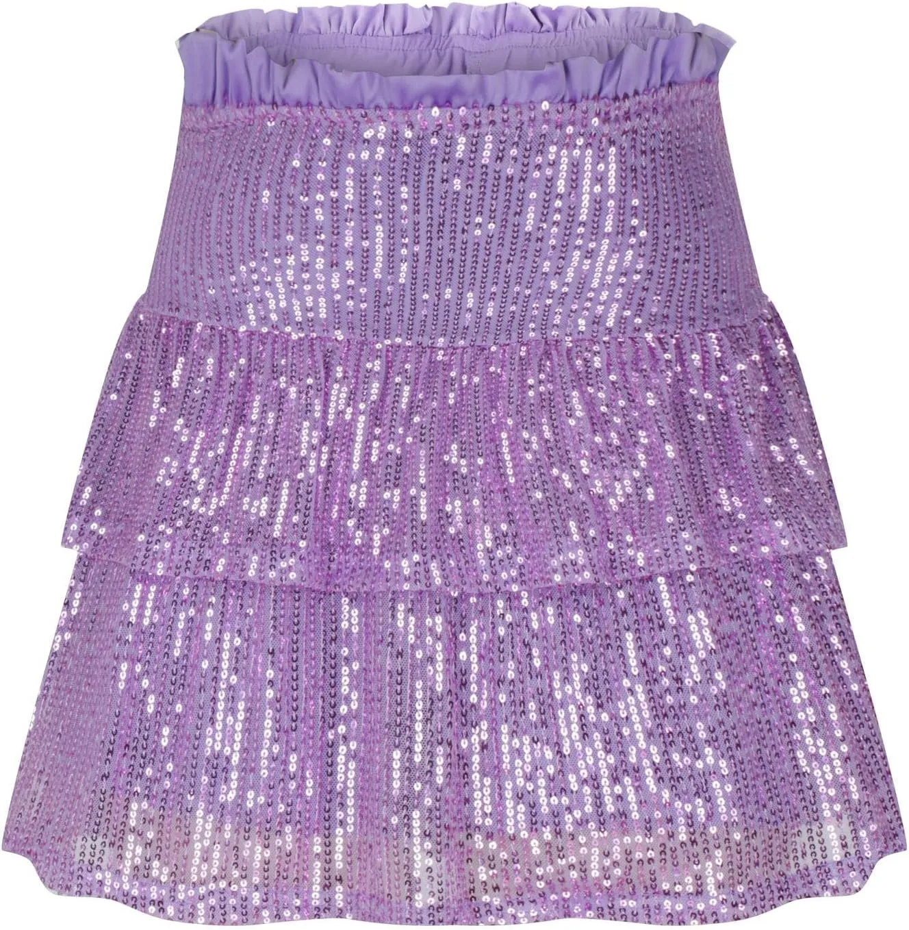 Women Sequin Skirt Sparkly Cute High Waist Ruffle Flowy Skirts Shiny Glitter Mini Short Skirts Night Out Club Party