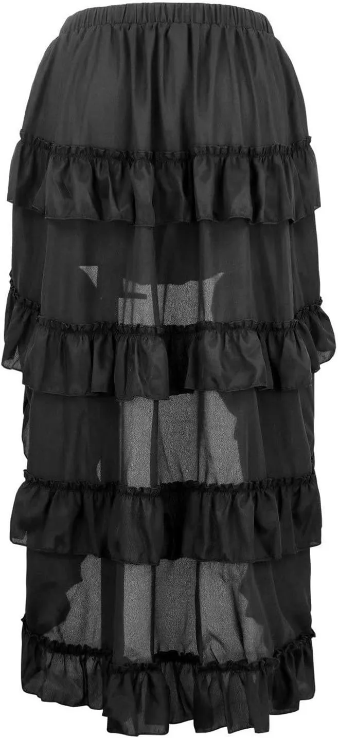 Women Skorts Lace Skirts for Women Maxi Long Midi Knee High Victorian Goth Ruched Peasant Steampunk Skorts 2025 Y2K