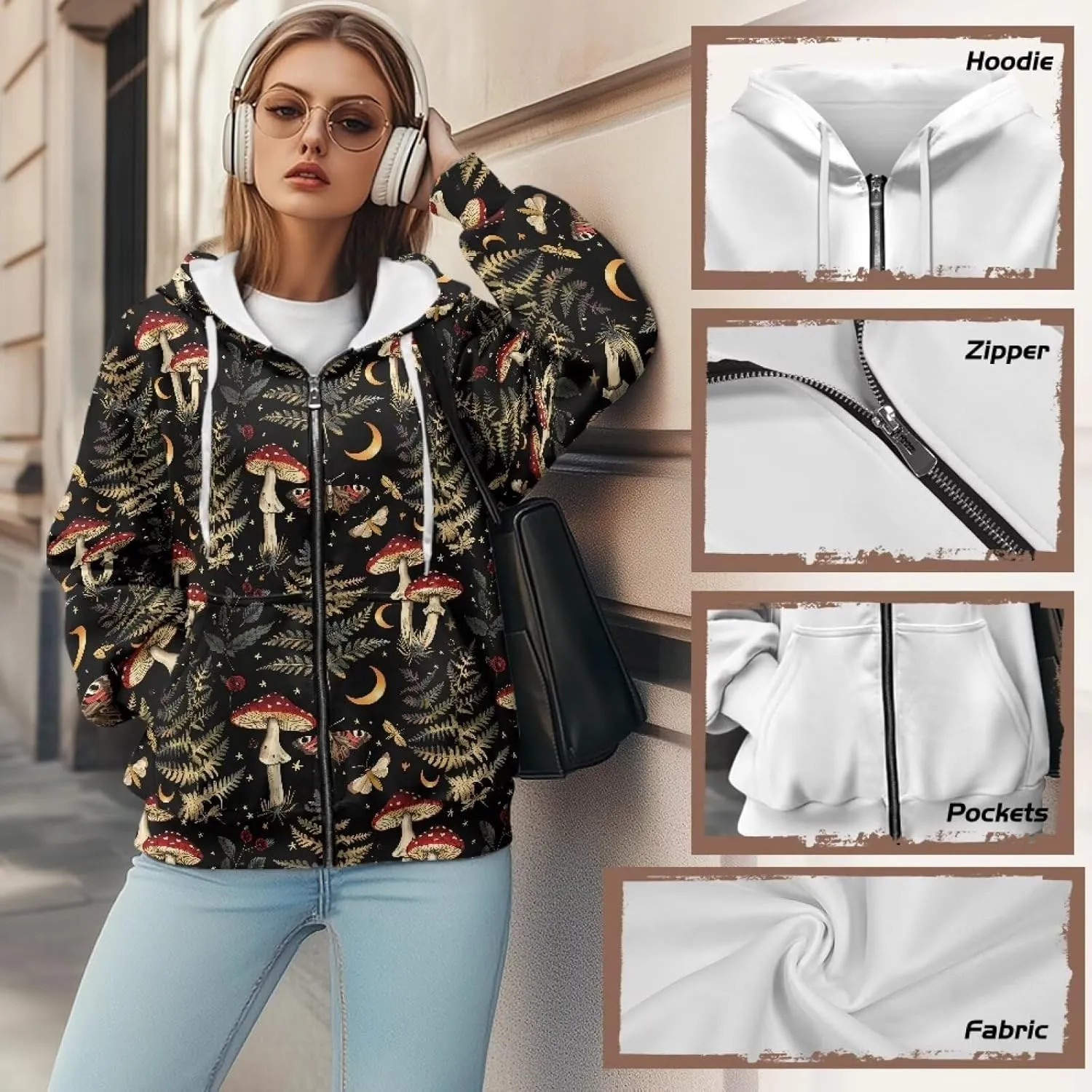 Womens Oversized Hoodie with Zipper Pockets Hooded Gradient Sweatshirt Women Zip Up Sweater Women Size XS-4XL