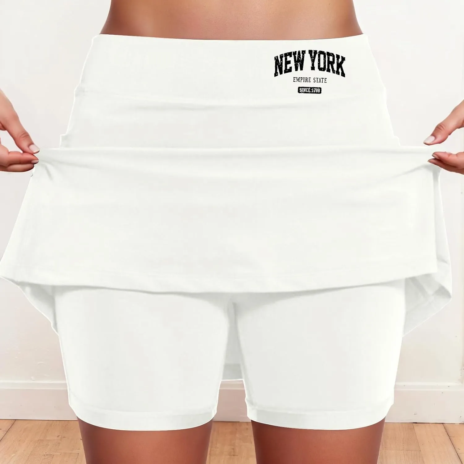 Womens Skorts with Pockets Tummy Control Activewear Tennis Skort Shorts 2 in 1 Summer Workout Golf Skirt with Pockets