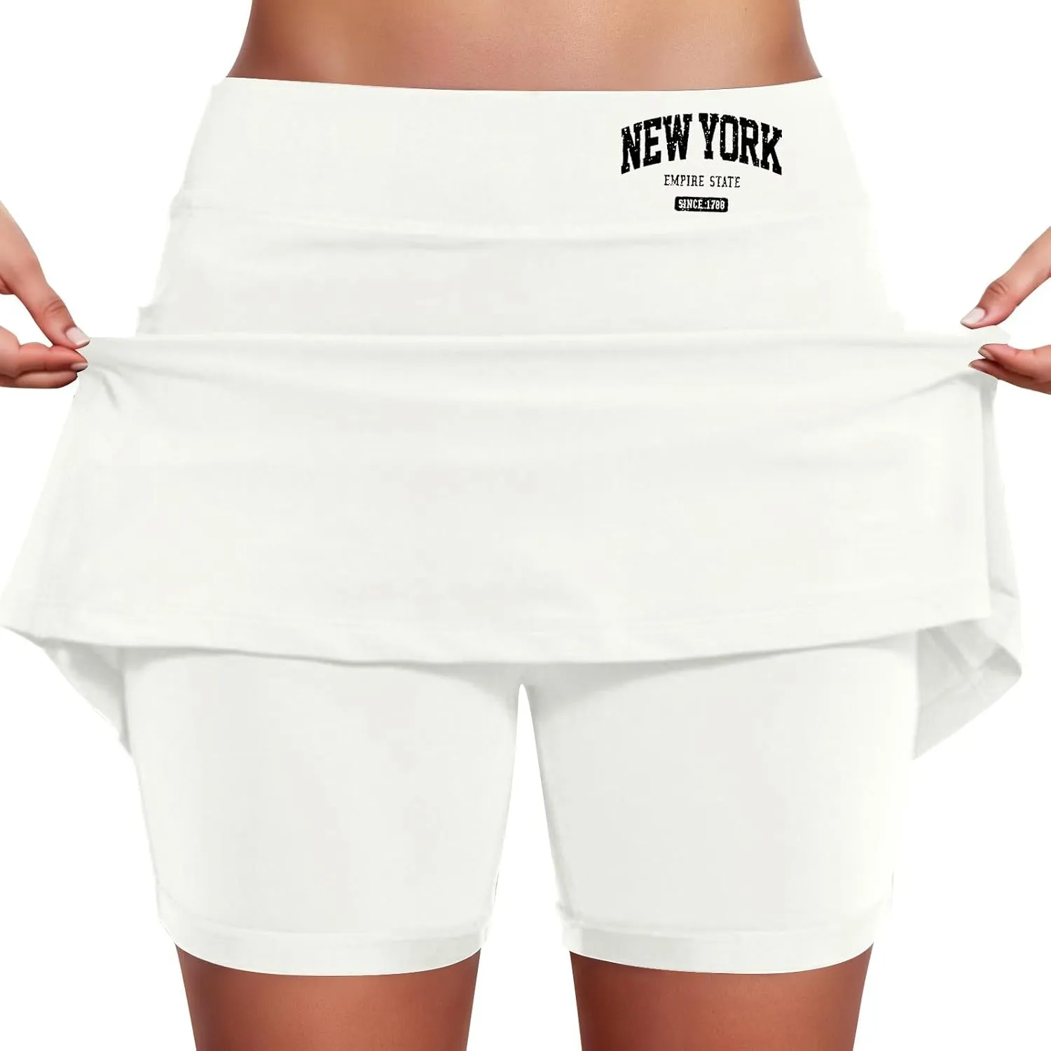 Womens Skorts with Pockets Tummy Control Activewear Tennis Skort Shorts 2 in 1 Summer Workout Golf Skirt with Pockets