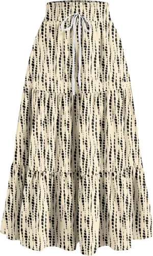 Yesunpxs Womens Casual Maxi Skirts Summer 2025 High Waist Boho Skirts Floral Printed Long Flowy Skirt Beach Vacation Clothes