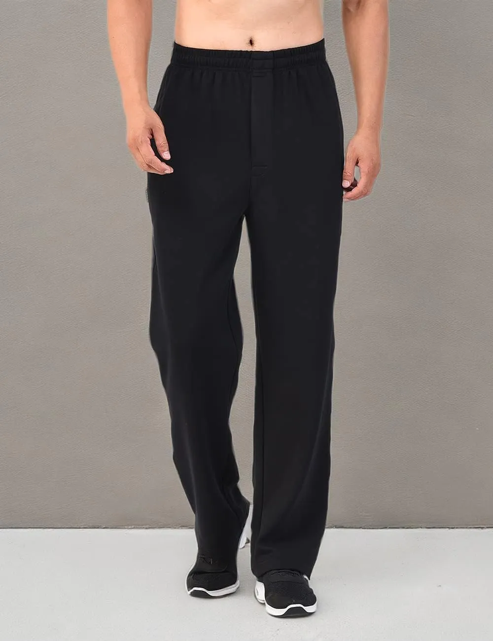 Zoulee Men's Front Zip Open-Bottom Sports Pants Sweatpants Trousers