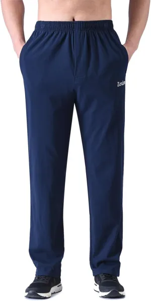 Zoulee Men's Front Zip Open-Bottom Sports Pants Sweatpants Trousers