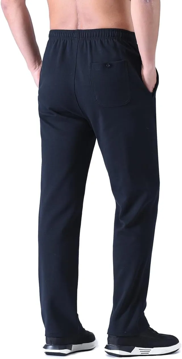 Zoulee Men's Front Zip Open-Bottom Sports Pants Sweatpants Trousers