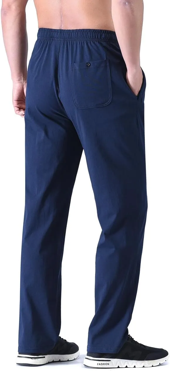 Zoulee Men's Front Zip Open-Bottom Sports Pants Sweatpants Trousers